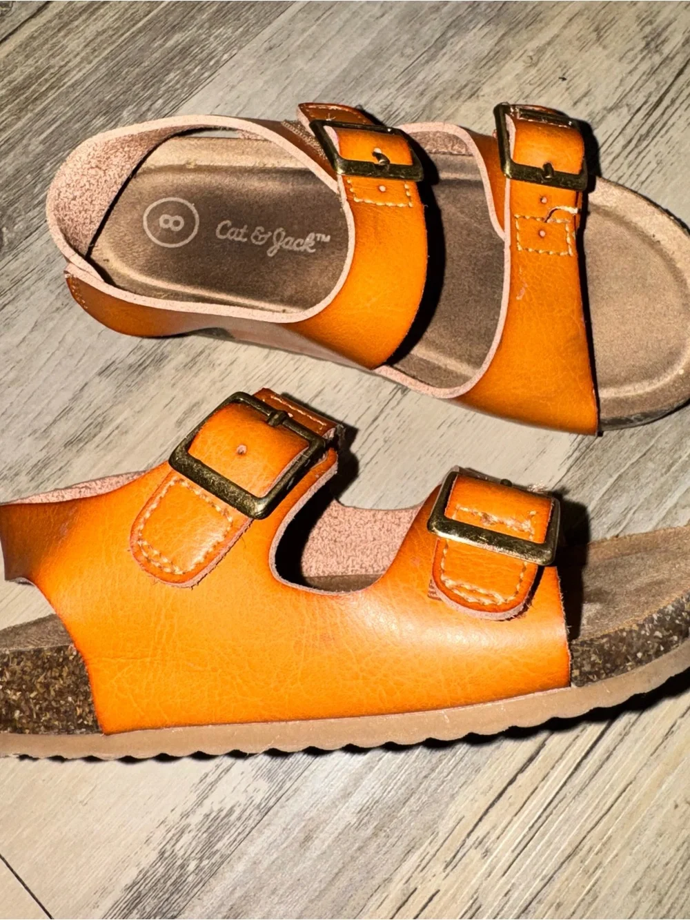 Cat & Jack Orange Double-Buckle Kids Sandals
